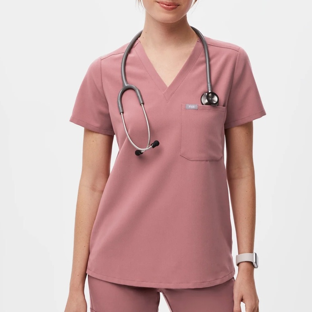 Figs Women’s Mauve Catarina One Pocket Scrub Top